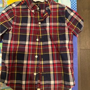 Janie and Jack Plaid Button-Down Shirt - Red, Blue, Yellow